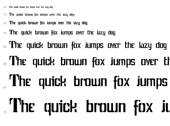 Stencil Intellecta font waterfall